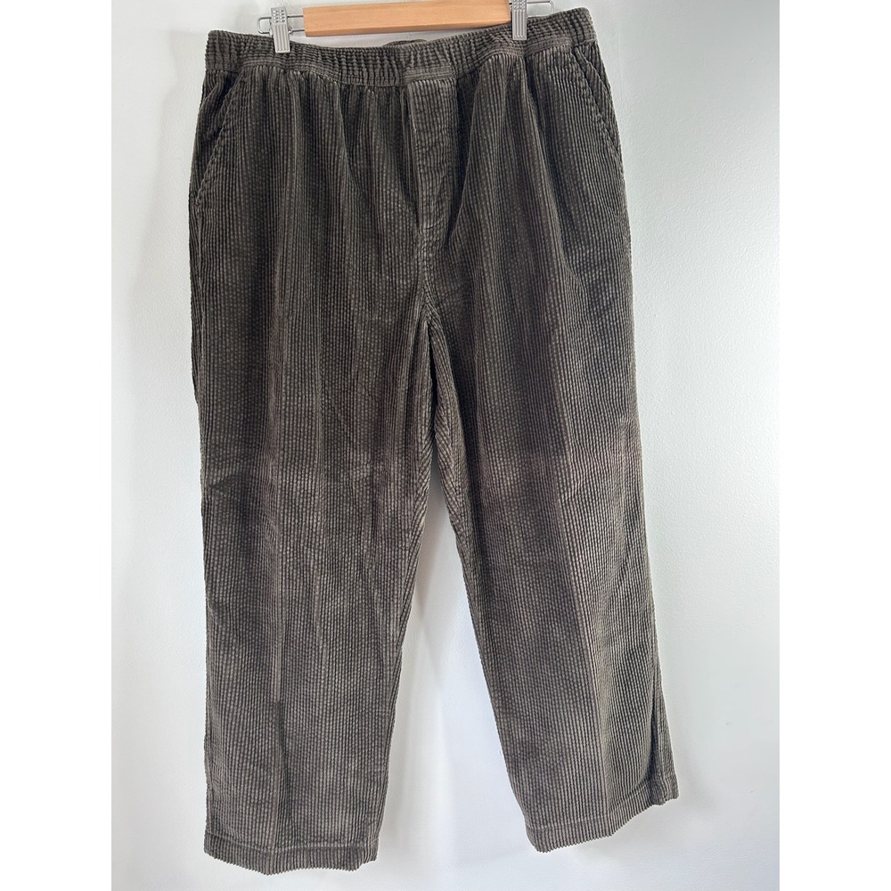 Territory Ahead Mens XL Brown Wide Wale Corduroy Pull On Button Fly Pants